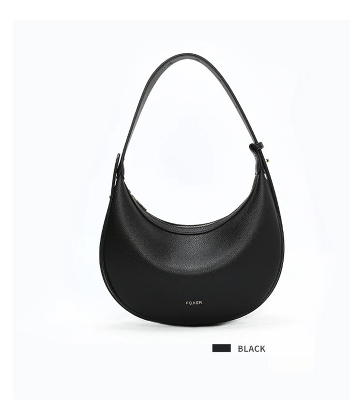 Minimalist Crescent Leather Underarm Bag