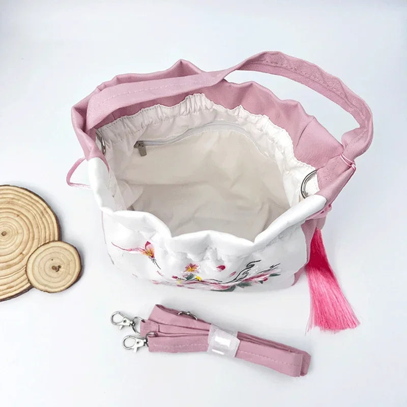 Embroidered Silk Heritage Bucket Bag