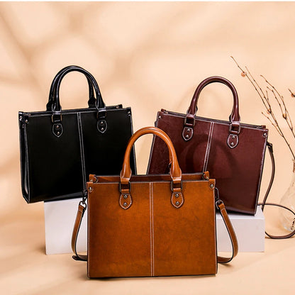 Premium Cowhide Executive Shoulder Tote
