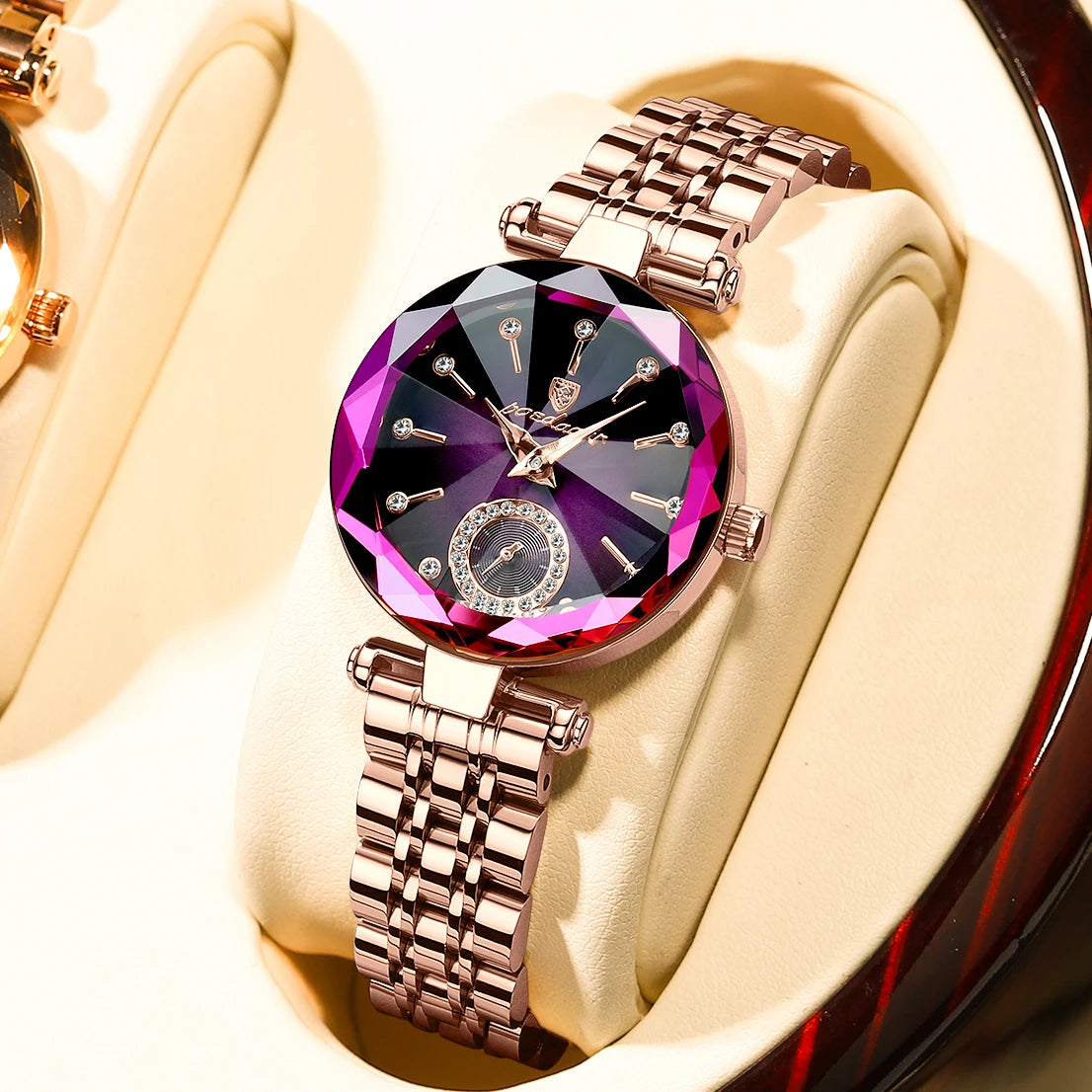 Rose Gold Steel Jewelry Watch