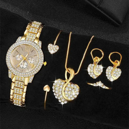 Full 5-Piece Jewelry Watch Suite