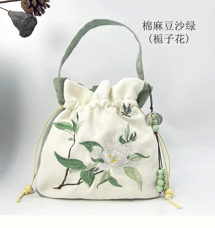 Embroidered Silk Heritage Bucket Bag