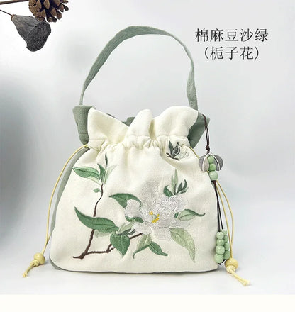 Embroidered Silk Heritage Bucket Bag