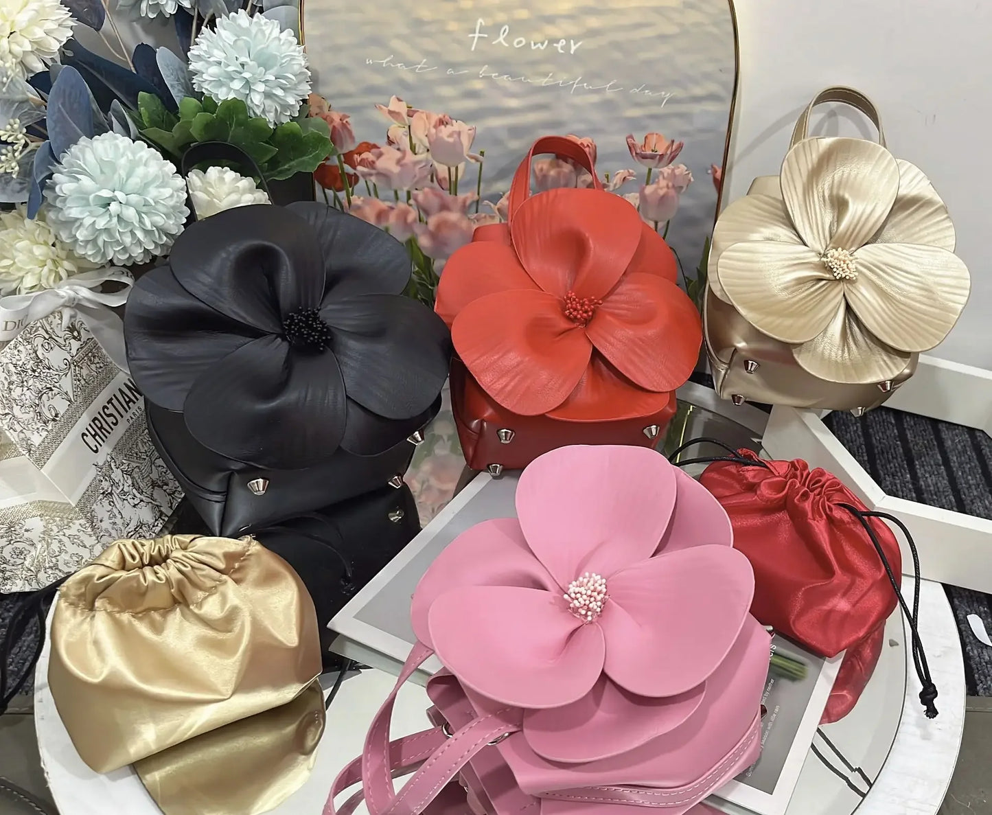 3D Flora Evening Bridal Clutch
