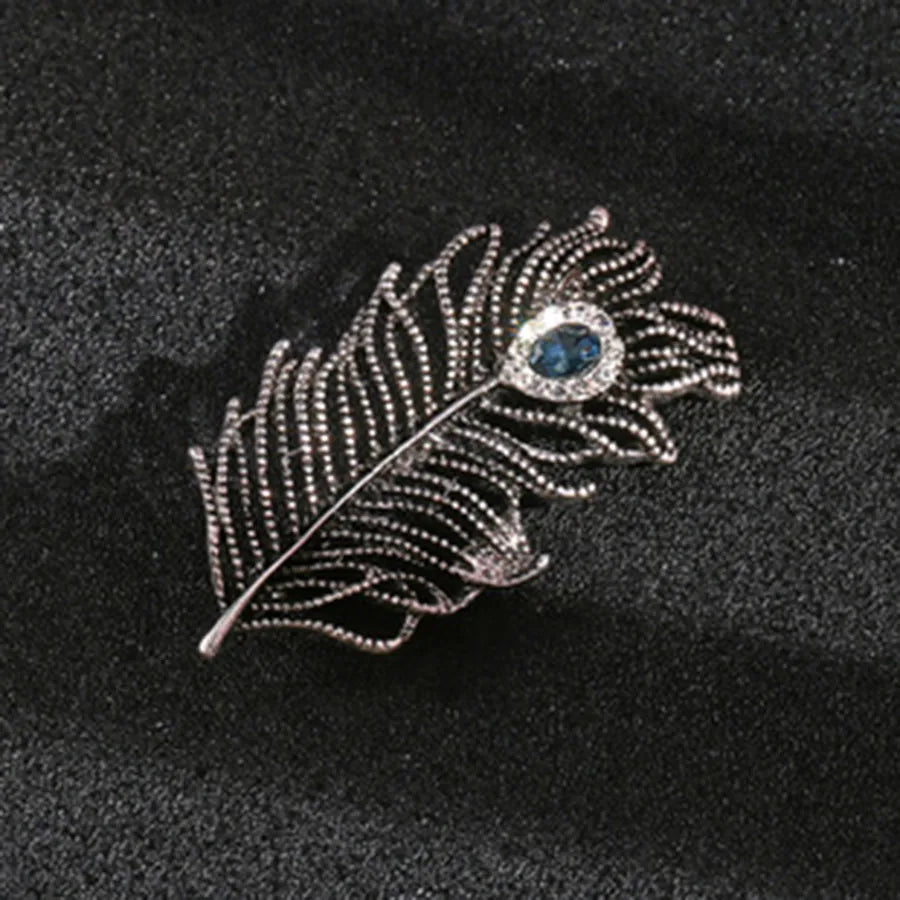 Rhinestone Ginkgo Crystal Office Brooch