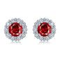 Round Cut Lab Sapphire Earrings