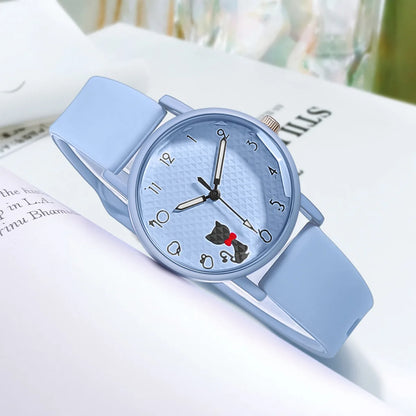 Whimsical Cat Silicone Kids Watch
