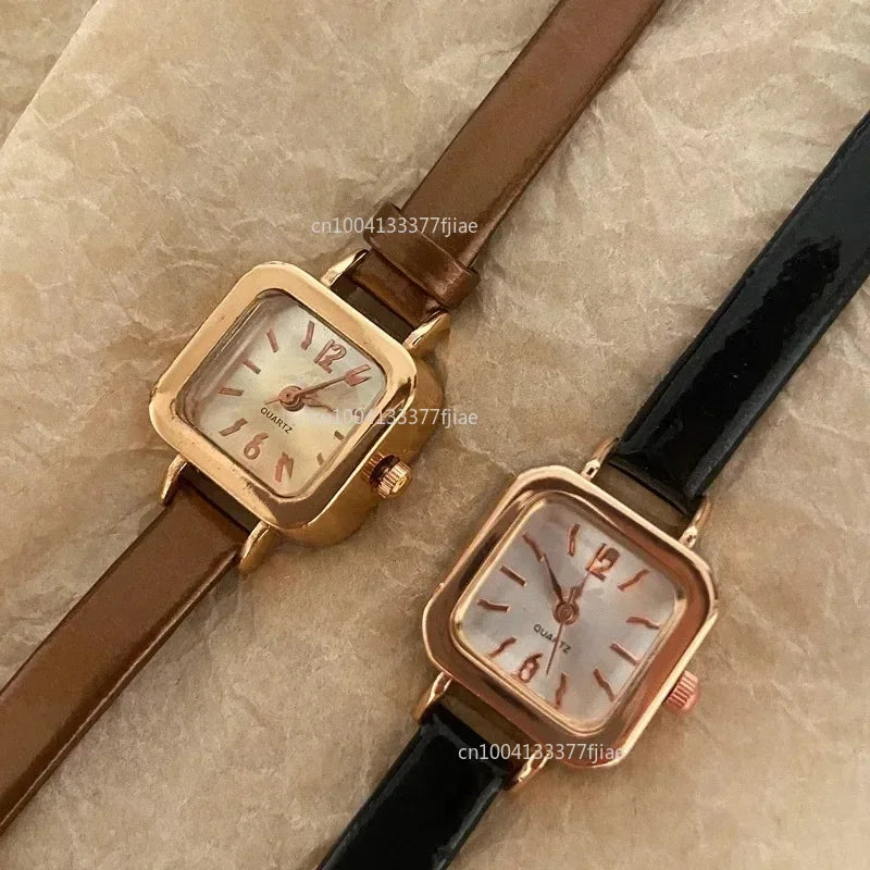 Elegant Square Dial Leather Watch