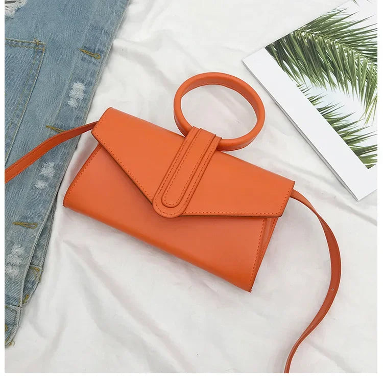 Minimalist Diagonal Designer Leather Clutch