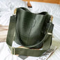 Stone Textured Leather Bucket Bag