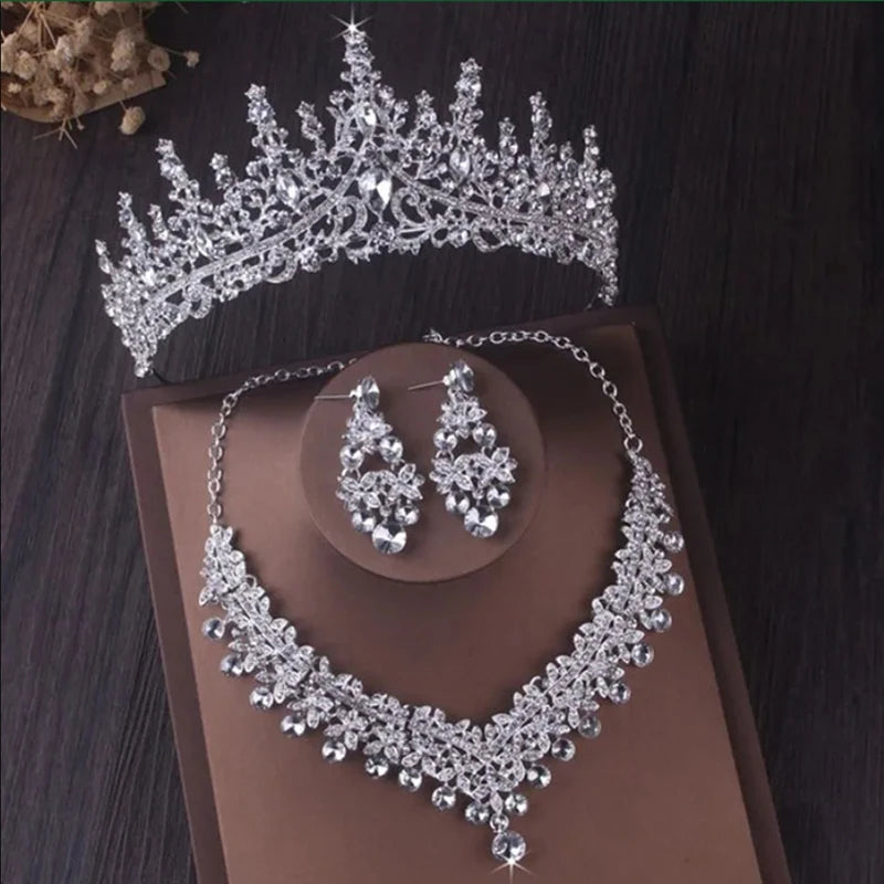 Dubai Royal Crystal Tiara Set