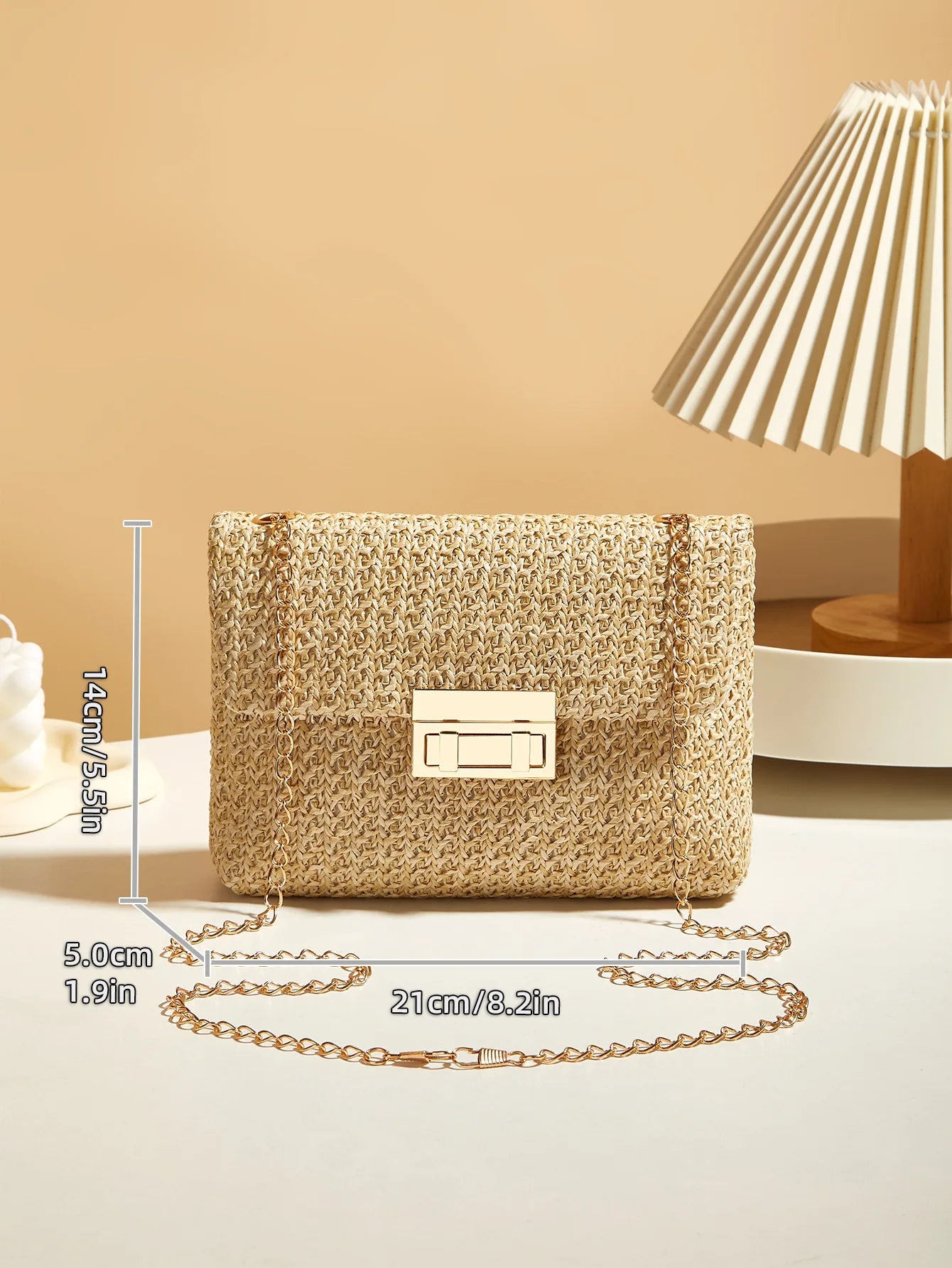 Handwoven Artisan Straw Lock Purse