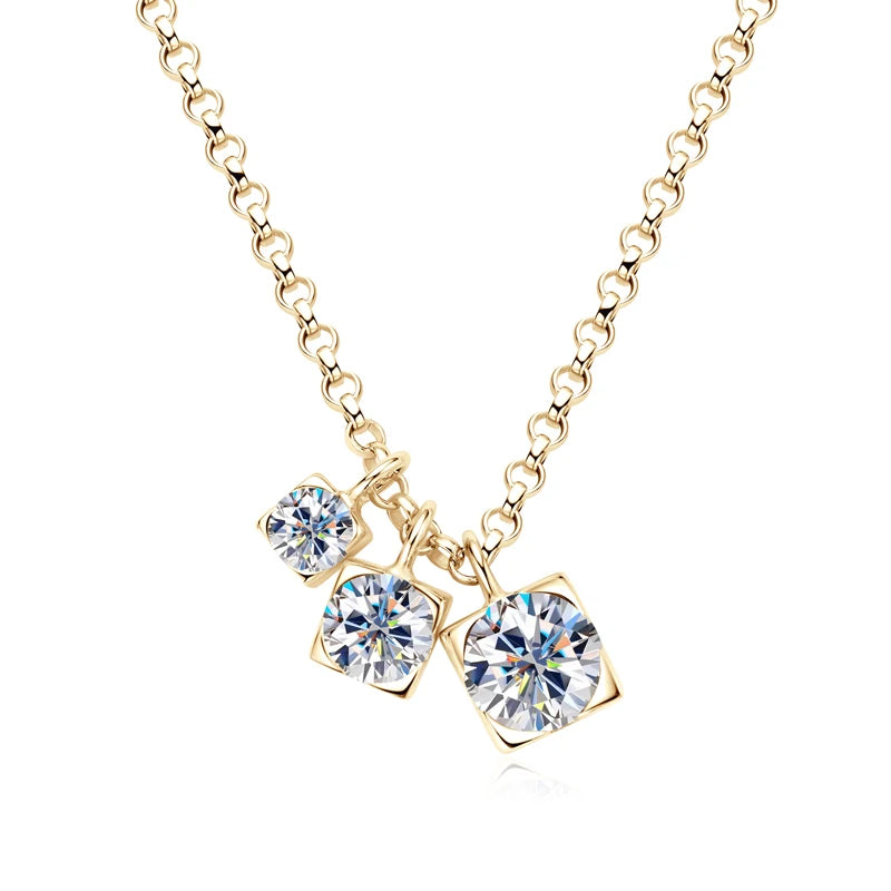 Full Moissanite Diamond Engagement Necklace