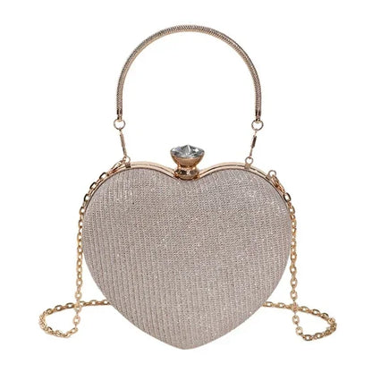 Sculpted Heart Metal Evening Clutch