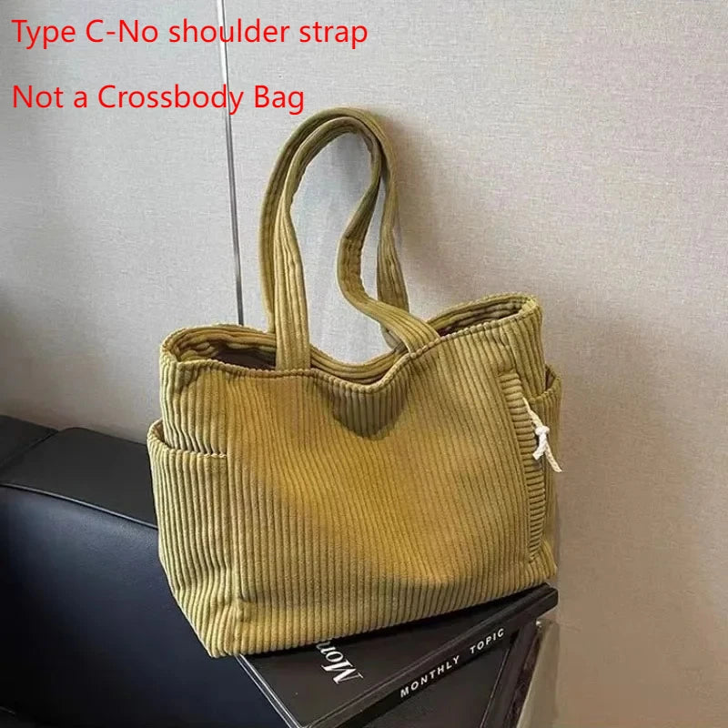 Corduroy Square Commuter Shoulder Bag