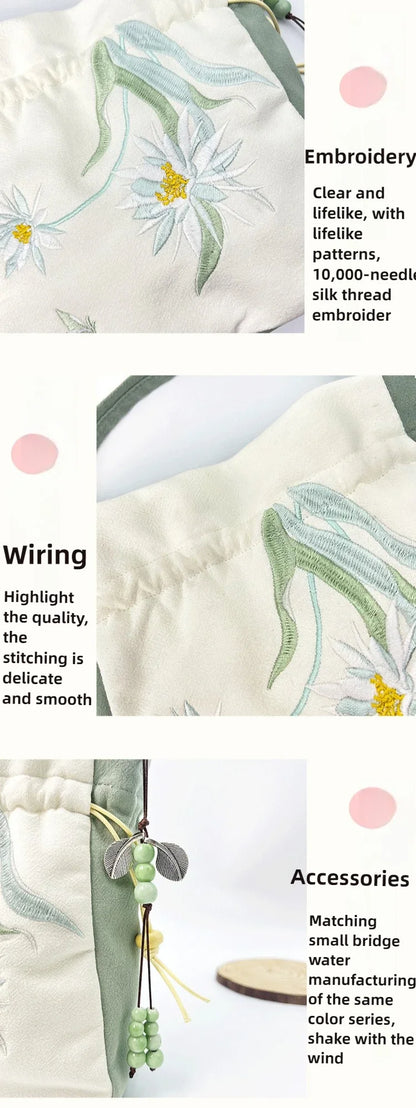 Embroidered Silk Heritage Bucket Bag