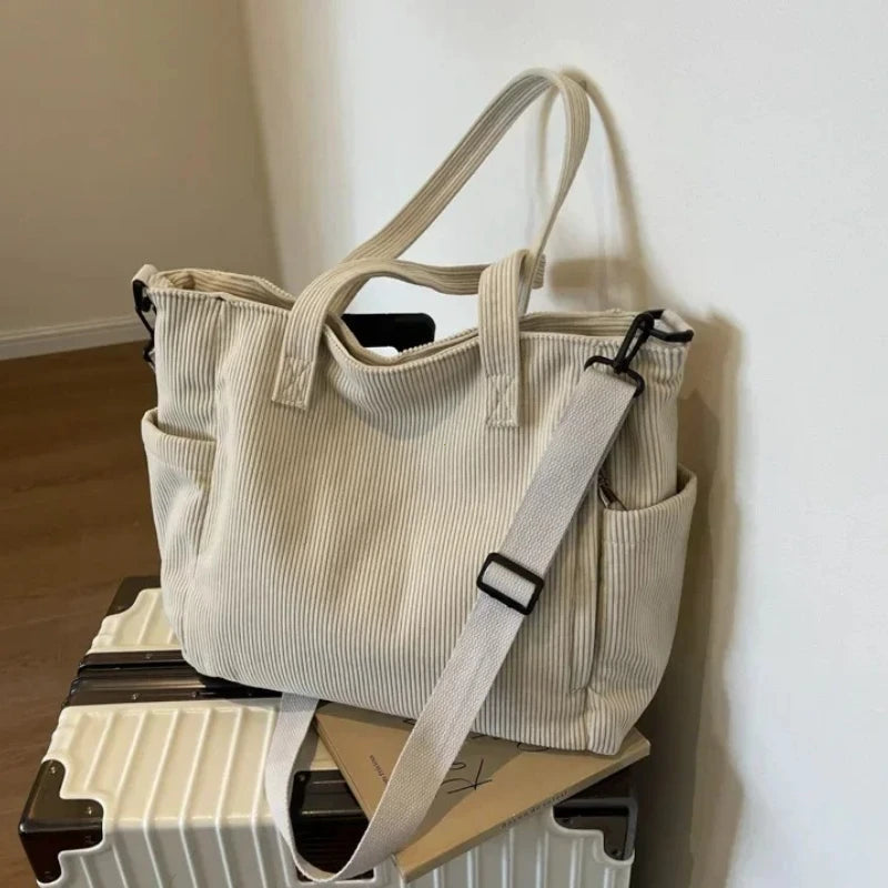 Corduroy Square Commuter Shoulder Bag