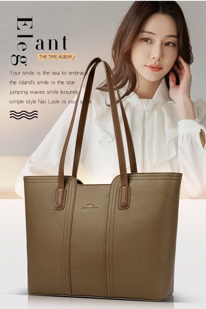 Designer Soft Leather Bucket Tote