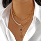 Multilayer Evil Eye Pearl Necklace