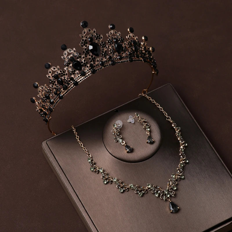 Dubai Royal Crystal Tiara Set