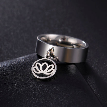 Minimalist Floral Stainless Steel Ring