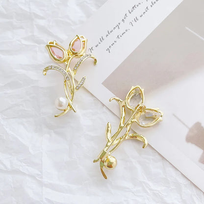 Tulip Flower Pearl Gala Brooch