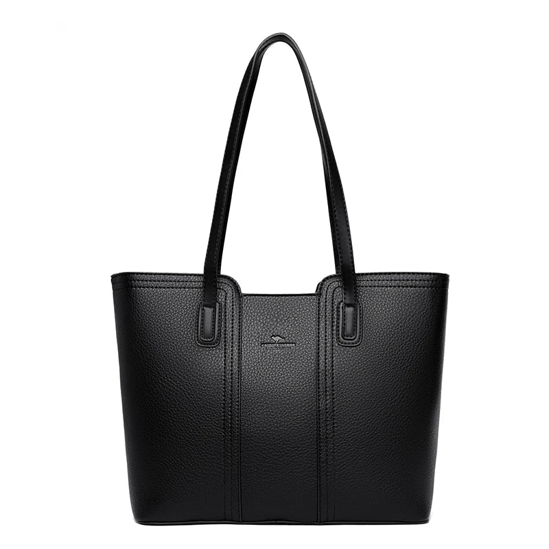 Designer Soft Leather Bucket Tote