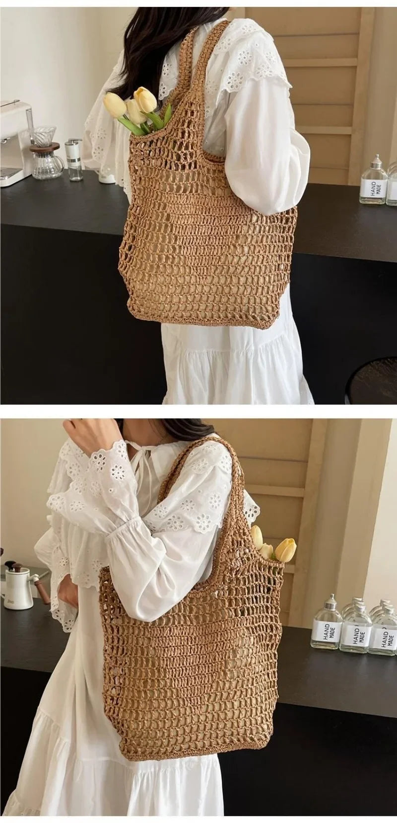 Large Format Rattan Designer Bag