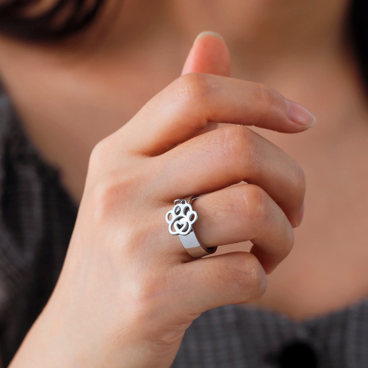 Minimalist Floral Stainless Steel Ring
