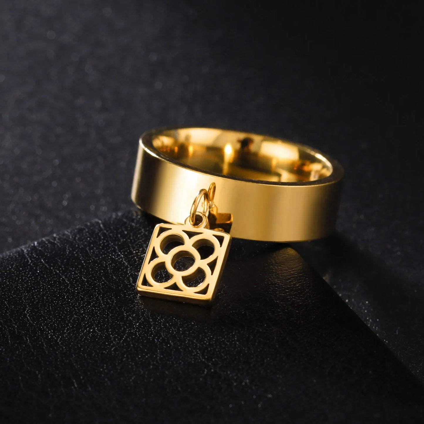 Minimalist Floral Stainless Steel Ring