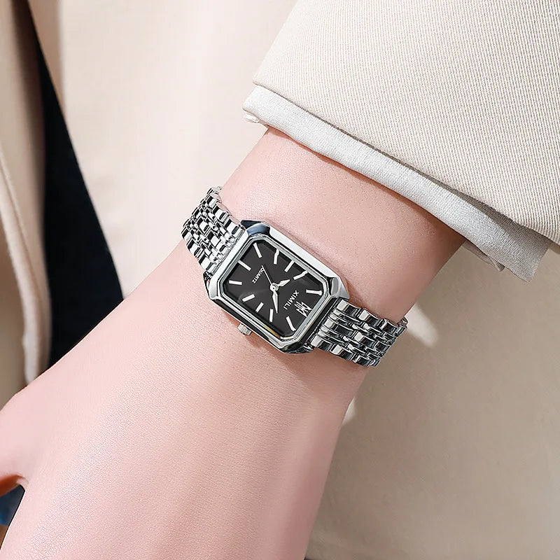 Rectangle Steel Band Quartz Watch
