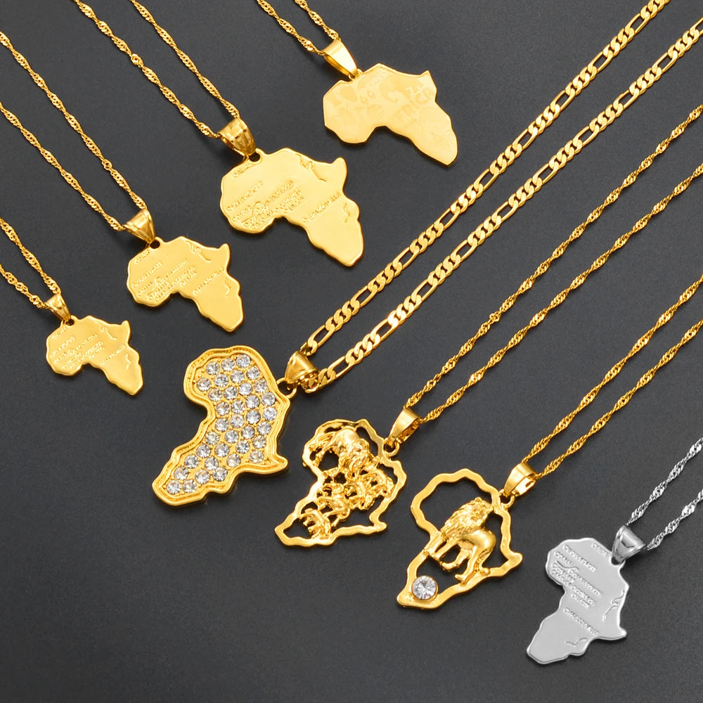 Heritage Africa Map Pendant Necklace