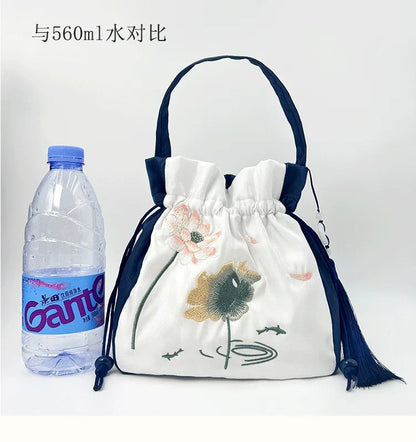Embroidered Silk Heritage Bucket Bag