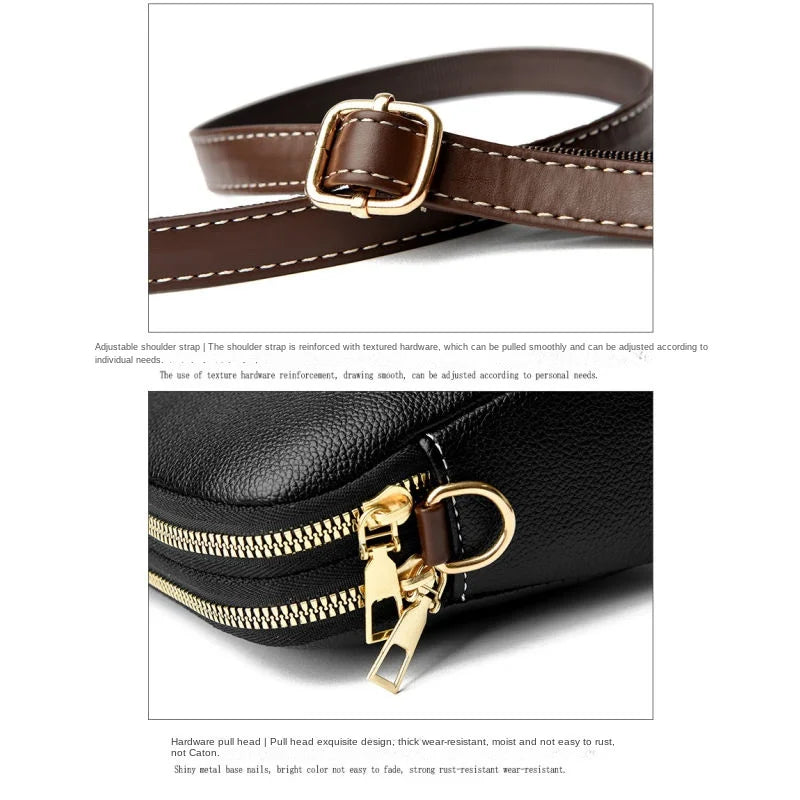Designer Flap Cowhide Messenger Bag