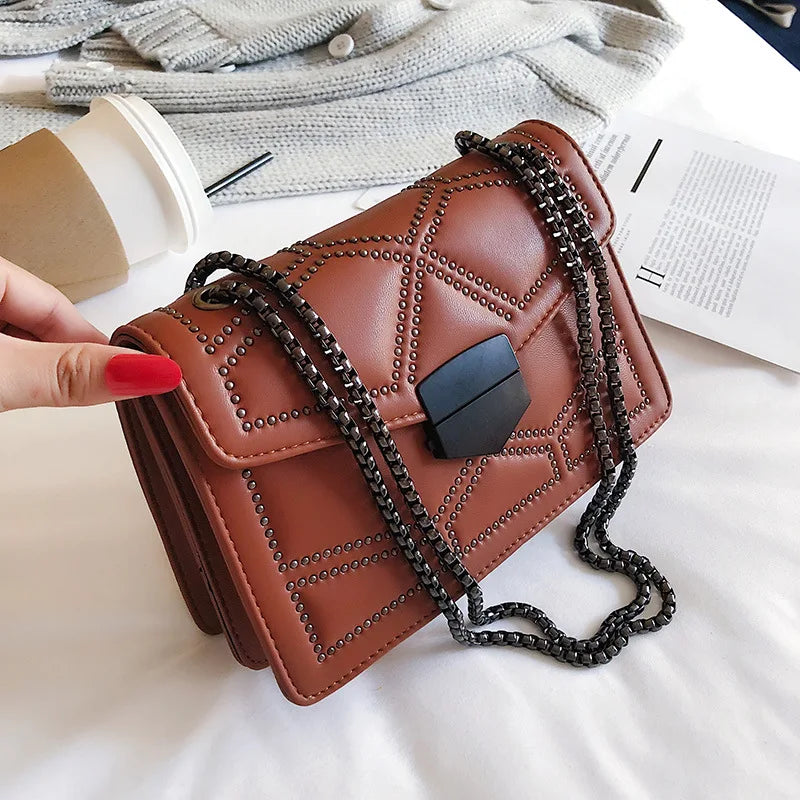 Rivet Vintage Chain Crossbody Bag