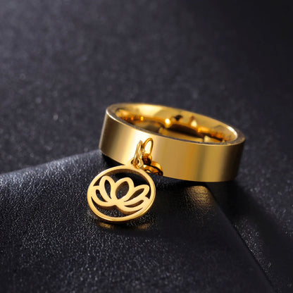 Minimalist Floral Stainless Steel Ring