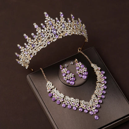 Dubai Royal Crystal Tiara Set
