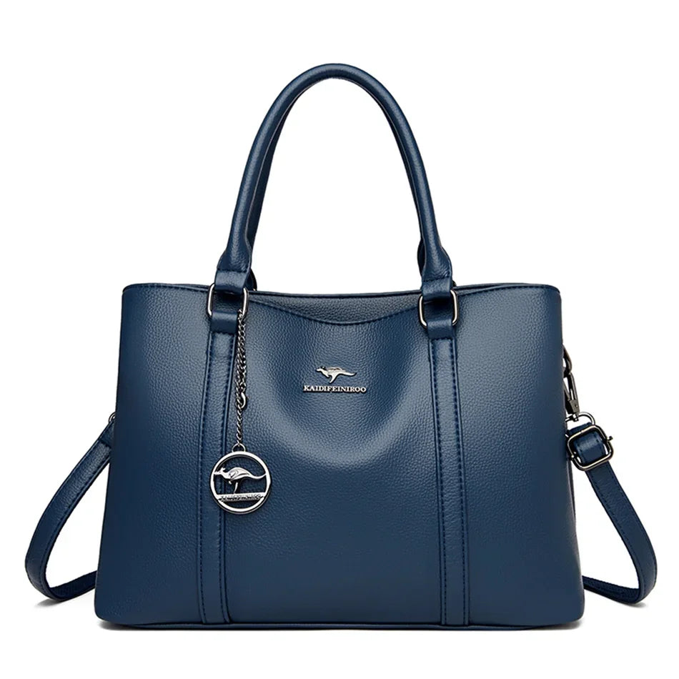 Masterpiece Grained Leather Messenger Bag