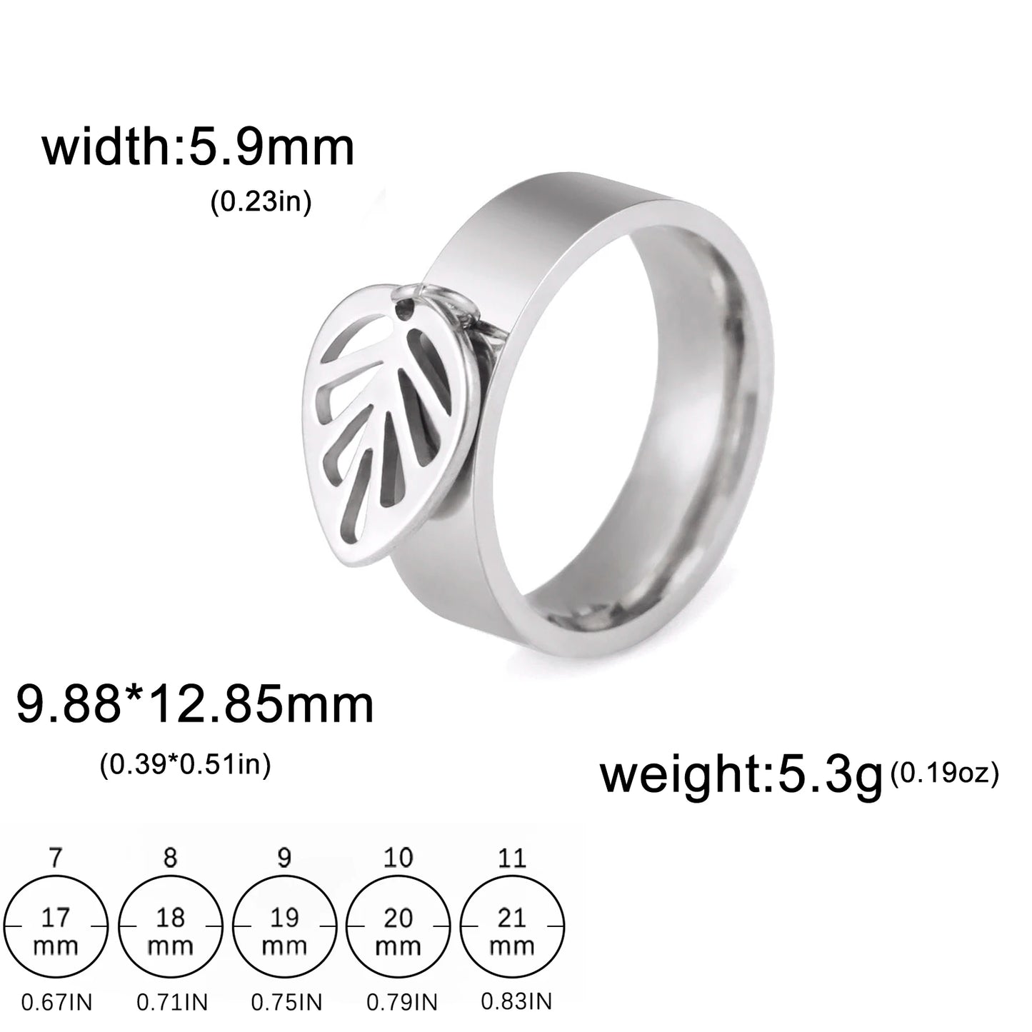 Minimalist Floral Stainless Steel Ring