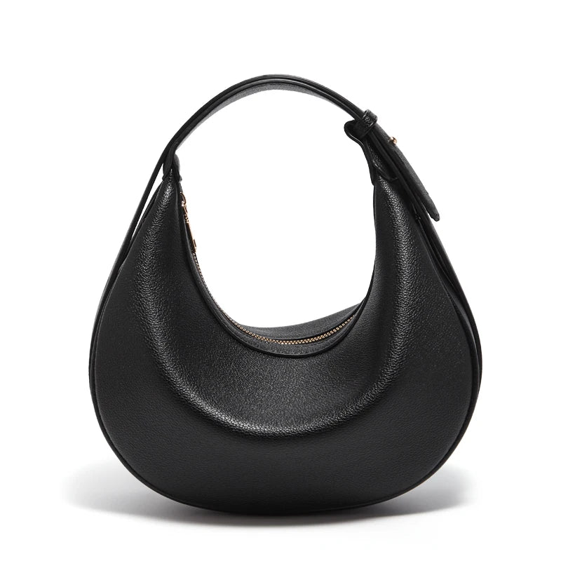 Minimalist Crescent Leather Underarm Bag
