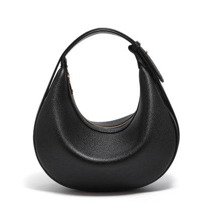 Minimalist Crescent Leather Underarm Bag