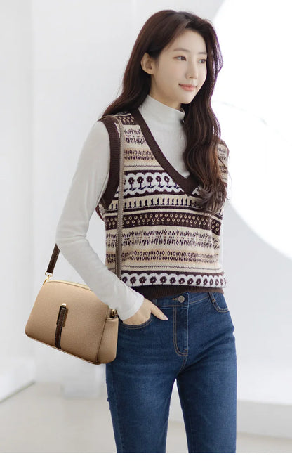 Designer Flap Cowhide Messenger Bag