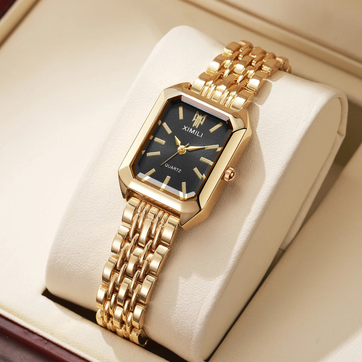 Rectangle Steel Band Quartz Watch