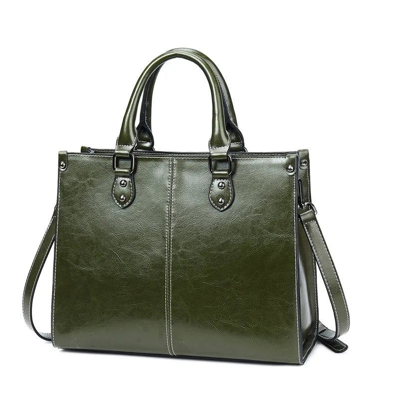 Premium Cowhide Executive Shoulder Tote