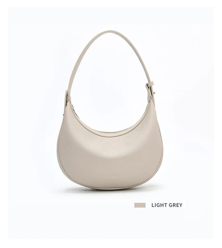 Minimalist Crescent Leather Underarm Bag