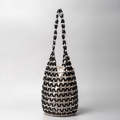 Hand-Beaded Exquisite Wooden Tote