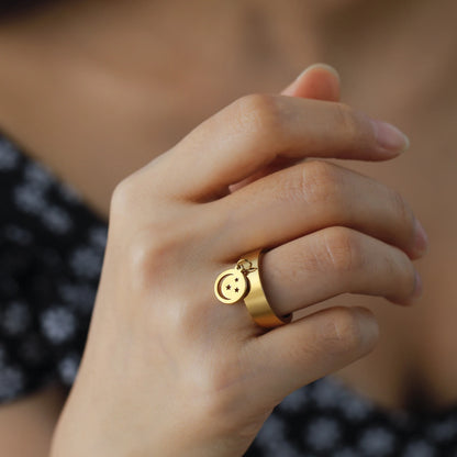 Minimalist Floral Stainless Steel Ring