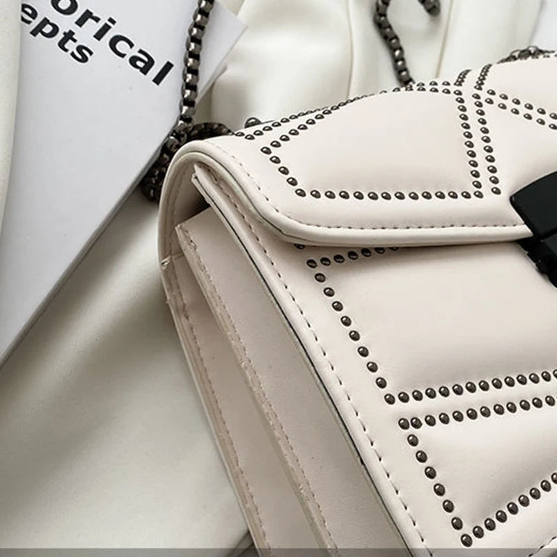 Vintage Rivet Designer Crossbody Bag