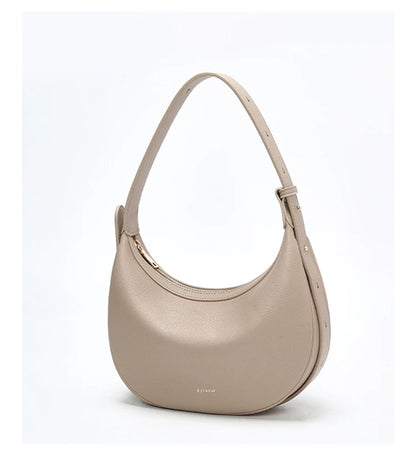 Minimalist Crescent Leather Underarm Bag