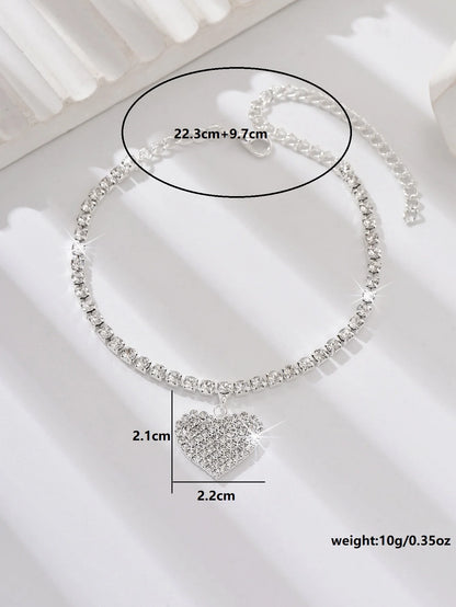 Copper Inlaid Diamond Foot Anklet